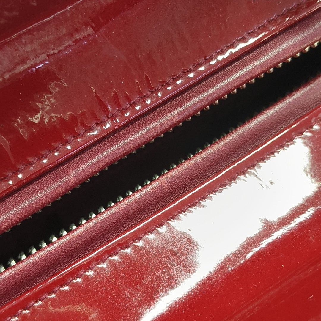 Lady Dior Large Cannage Patent Leather Red