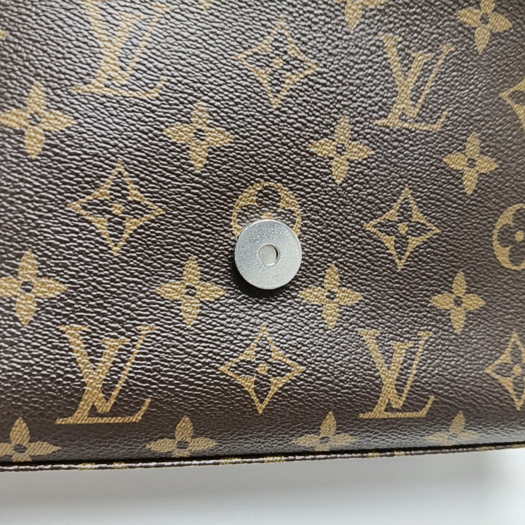 SAINT MICHEL Monogram Coated Canvas Brown