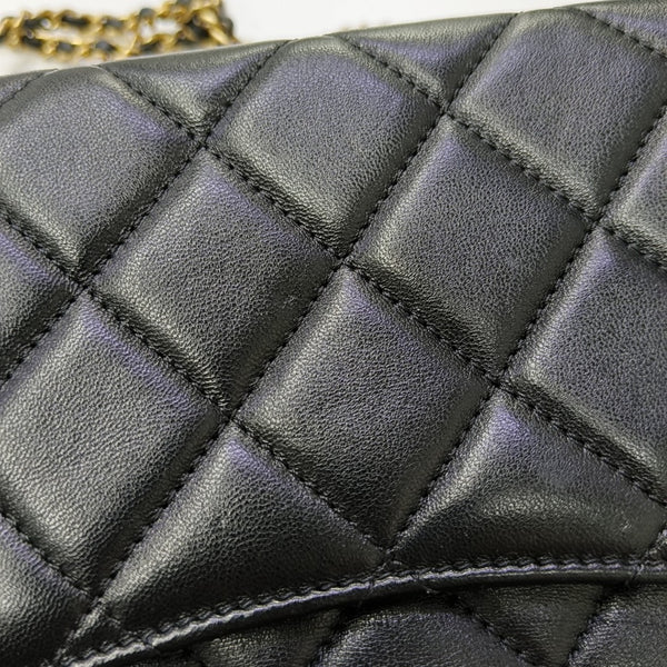 Quilted Lambskin Shoulder Bag Small Black