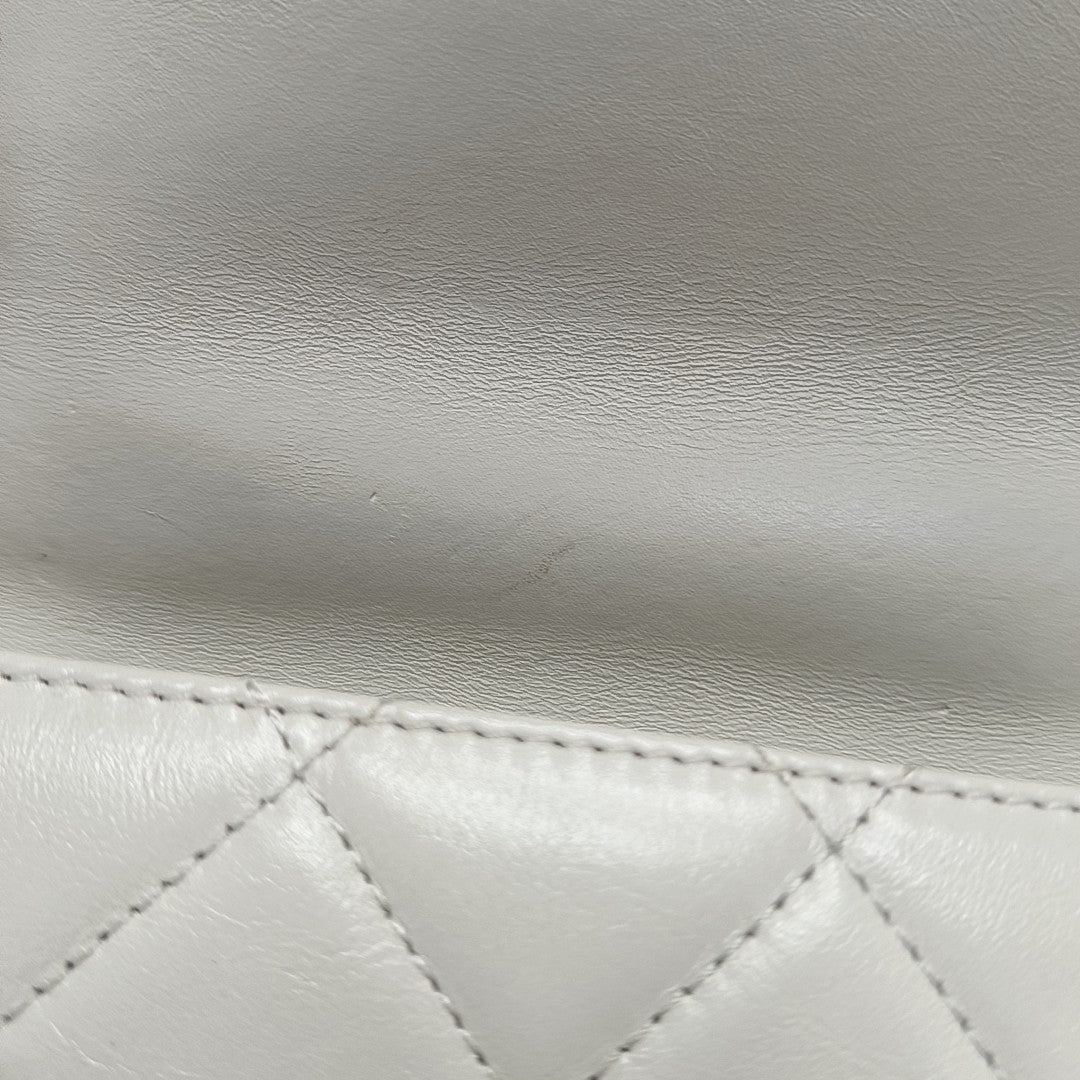 Quilted Calfskin Crossbody Bag White