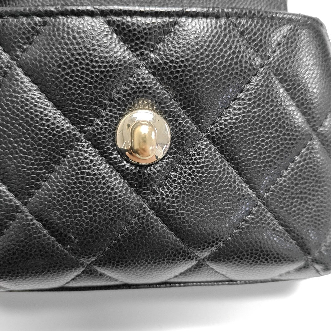 COCO HANDLE Super Mini Quilted Grained Calfskin Black