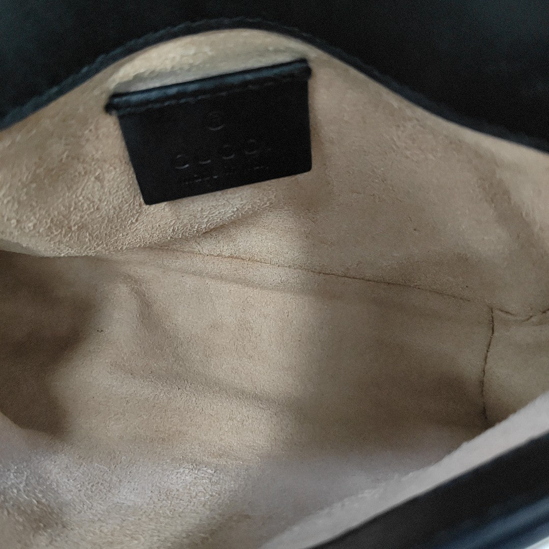 GG Marmont Mini Quilted Calfskin Black