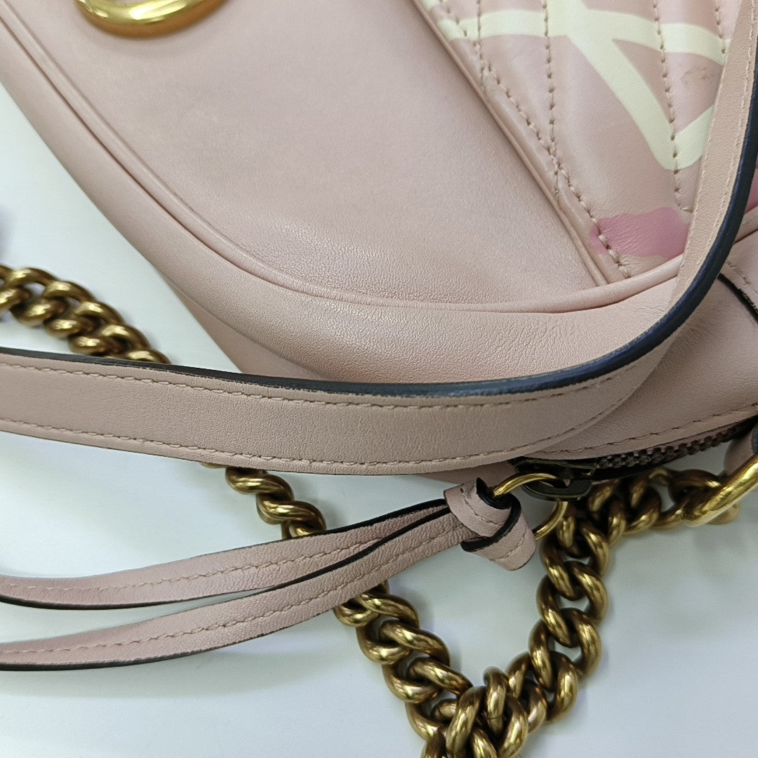 GG Marmont Medium Quilted Calfskin Pink