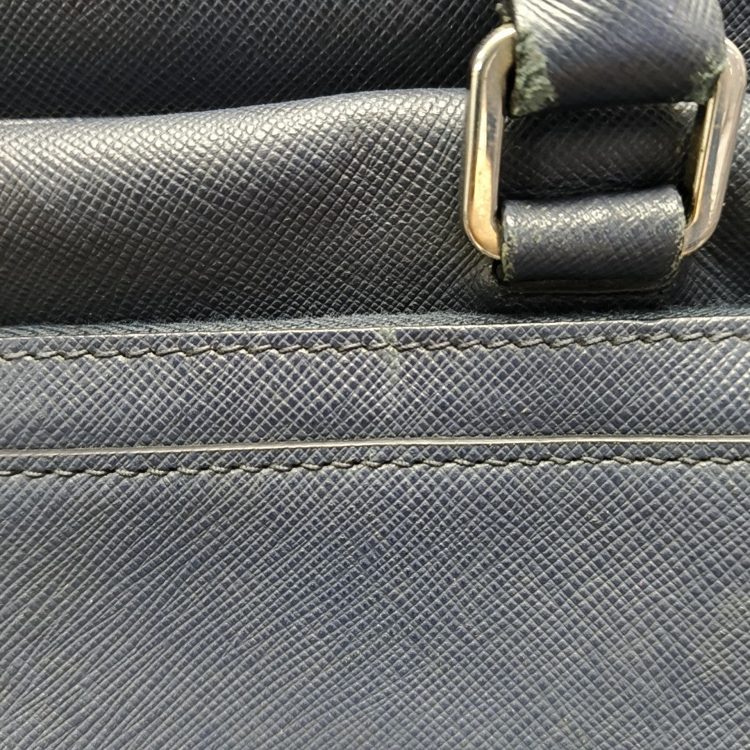 Saffiano Calfskin Top Handle Bag Blue