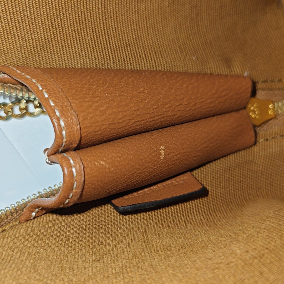 Authenticated pre-owned  TRIOMPHE CANVAS Mini Coated Canvas Brown - Shoulder Bag at Looply
