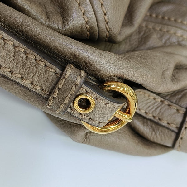 Calfskin Top Handle Bag Gray