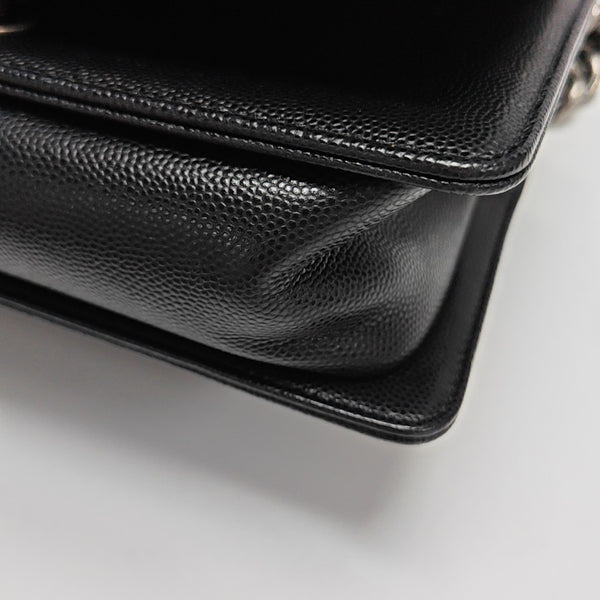 Authenticated pre-owned  BOY CHANEL Small Quilted Grained Calfskin Black - Shoulder Bag at Looply