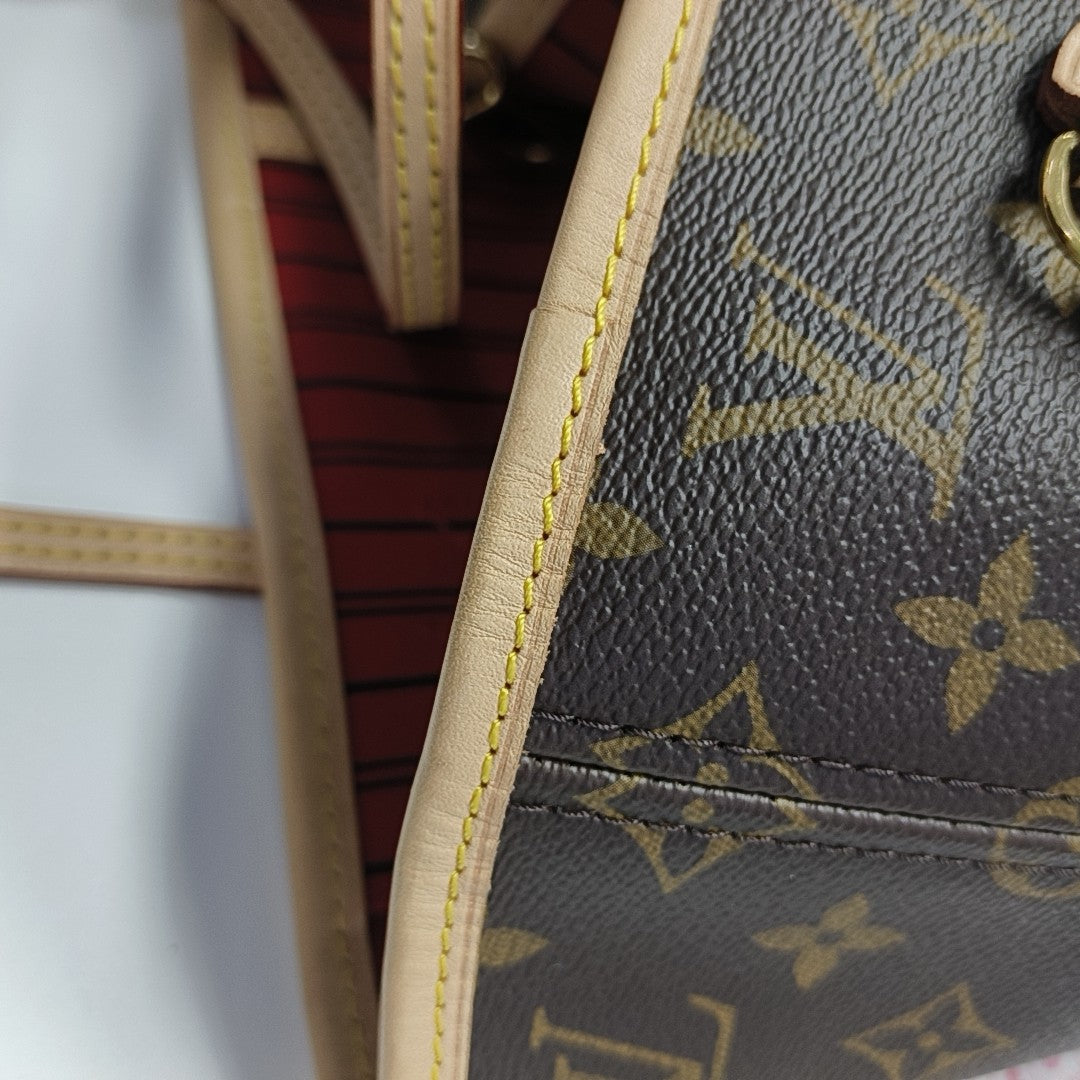 NEVERFULL MM Monogram Coated Canvas Brown