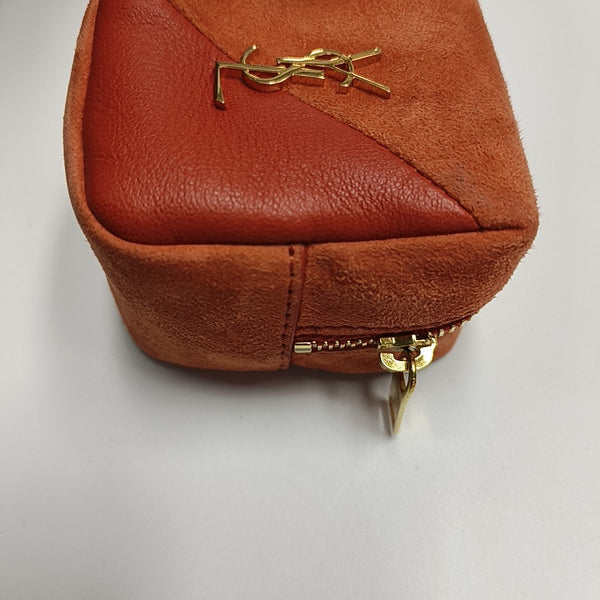 MONOGRAM BLOGGER Quilted Suede Pink Coin Purse
