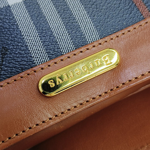 Coated Canvas Shoulder Bag Blue