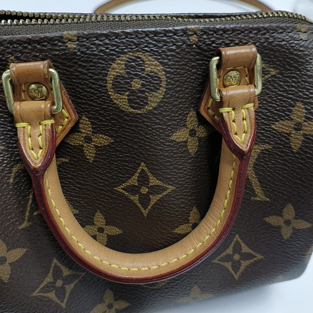SPEEDY Nano Monogram Coated Canvas Brown