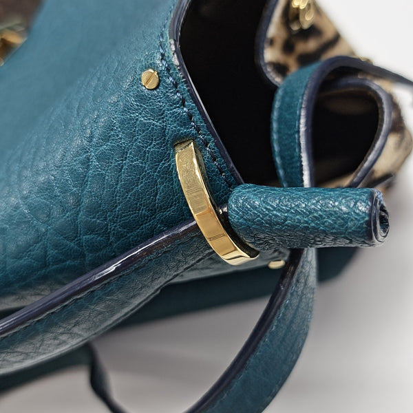 Calfskin Shoulder Bag Blue