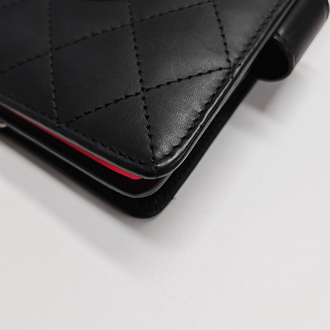 CAMBON Quilted Calfskin Black Wallet
