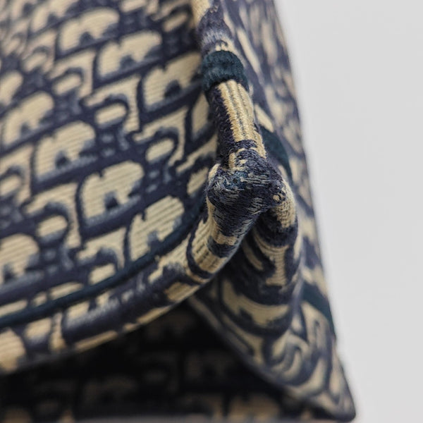 Book Tote Large Oblique Canvas Blue