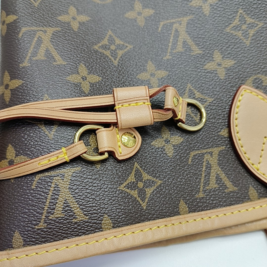 NEVERFULL MM Monogram Coated Canvas Brown