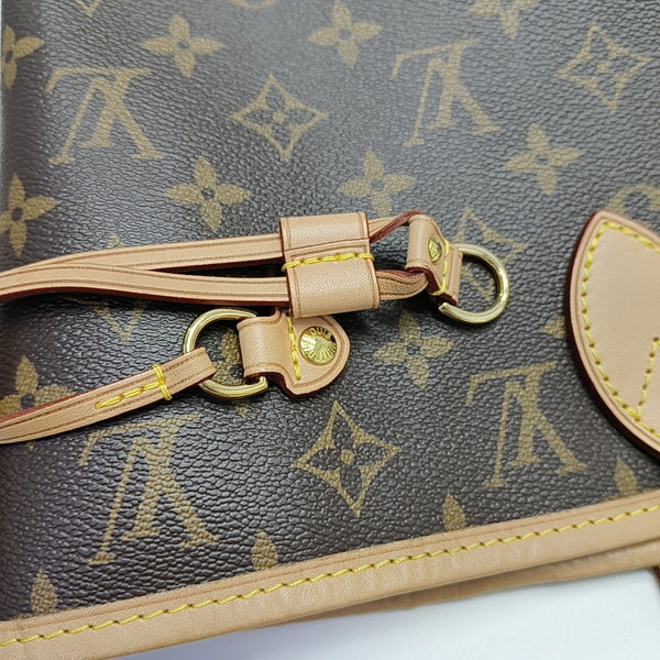 NEVERFULL MM Monogram Coated Canvas Brown