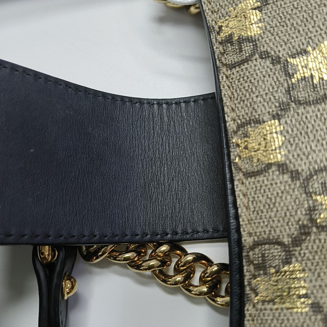 Padlock Small Monogram Coated Canvas Beige