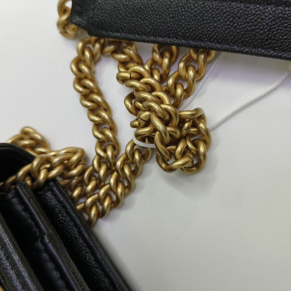 BOY CHANEL Mini Quilted Grained Calfskin Black