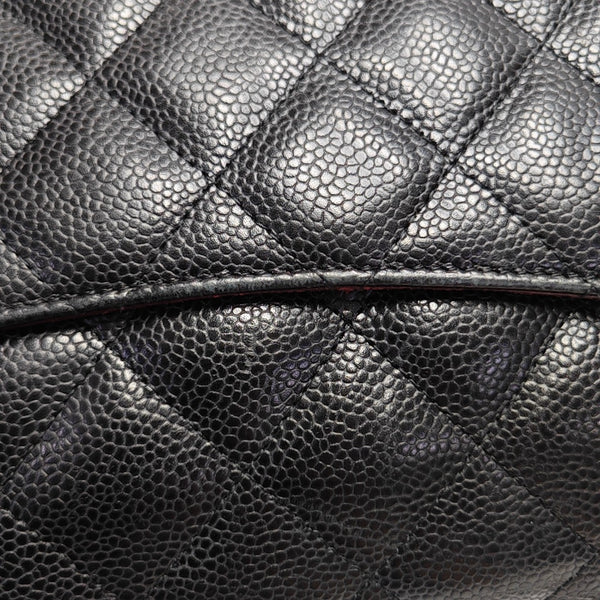 CLASSIC FLAP Jumbo Quilted Grained Calfskin Black