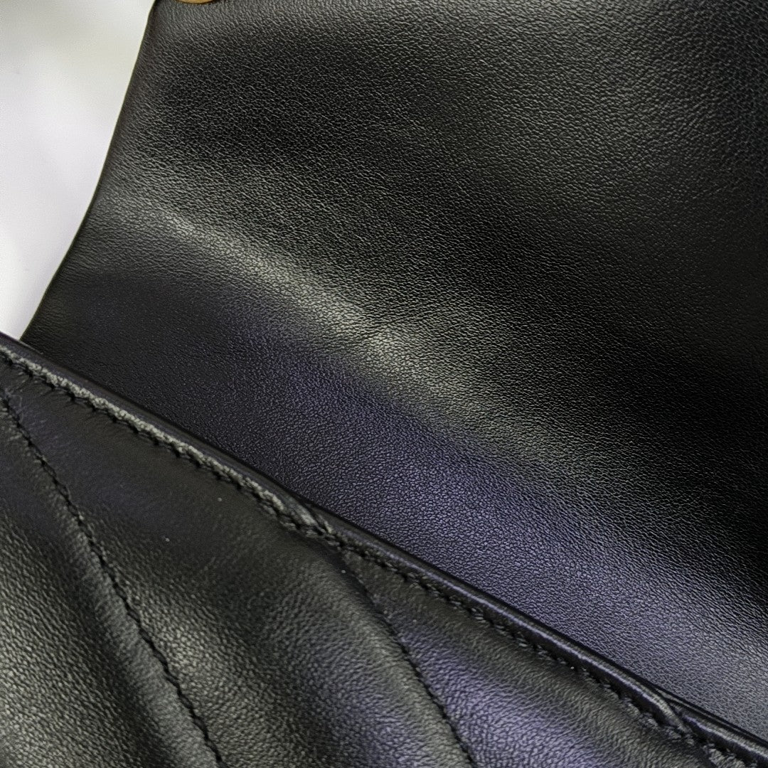 Chevron Calfskin Clutch Black