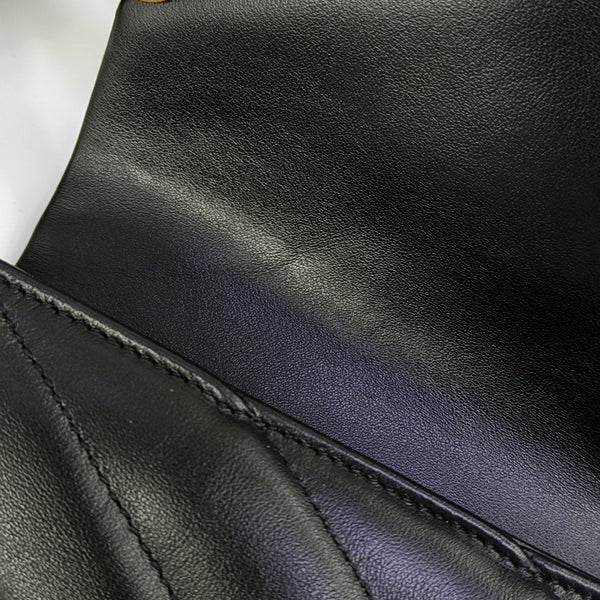 Chevron Calfskin Clutch Black