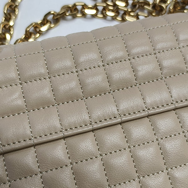 C Medium Quilted Calfskin Beige