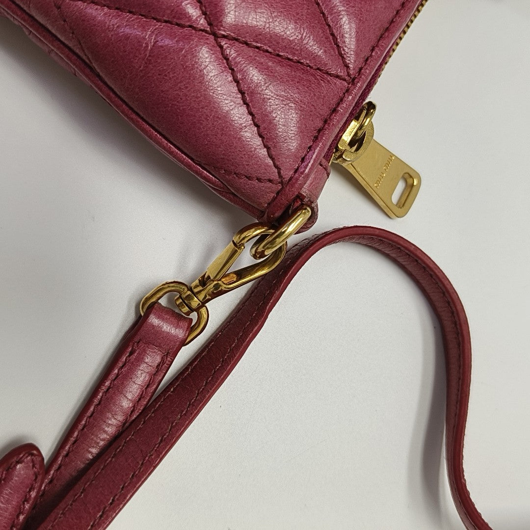 Quilted Lambskin Shoulder Bag Pink