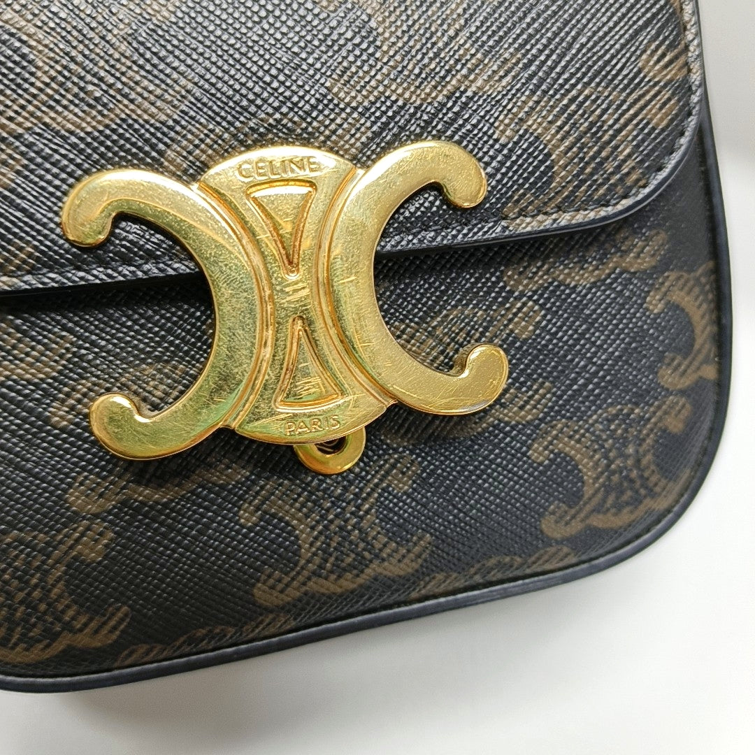 Authenticated pre-owned  TRIOMPHE Mini Coated Canvas Black - Crossbody Bag at Looply