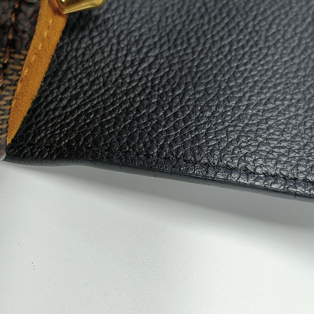 CLAPTON Damier Ebene Coated Canvas Brown