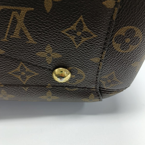 MONTAIGNE MM Monogram Coated Canvas Brown
