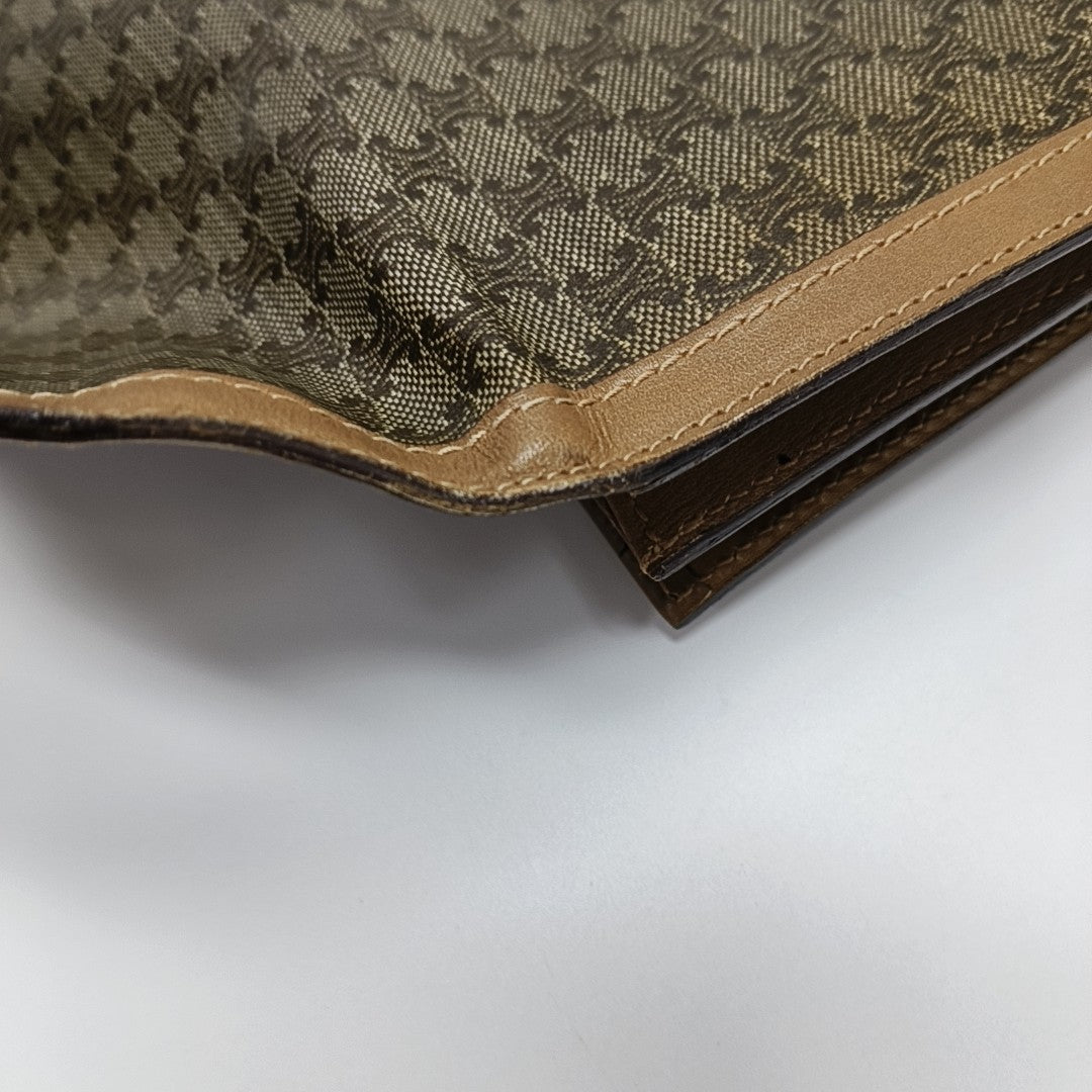 Coated Canvas Clutch Medium Brown