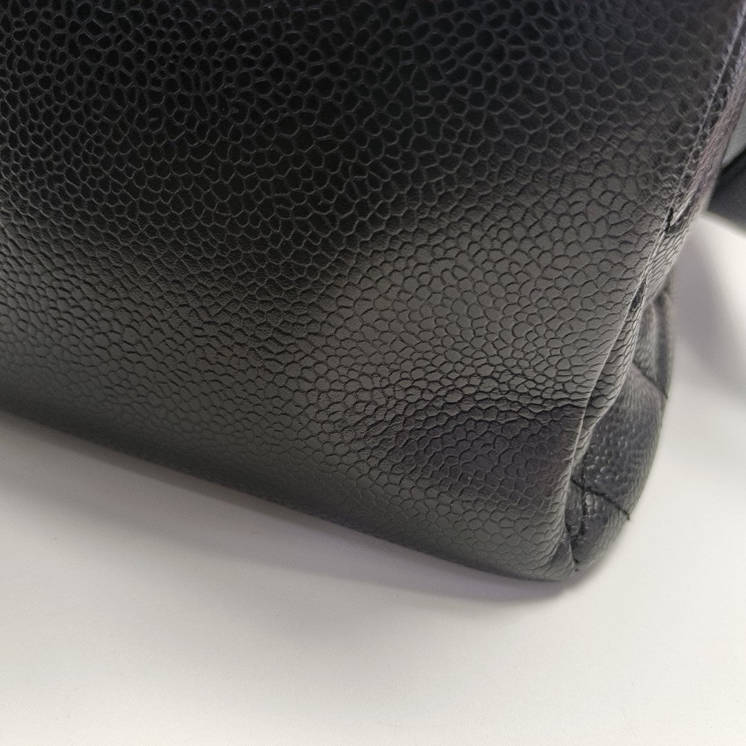 CHANEL GST Large Quilted Grained Calfskin Brown