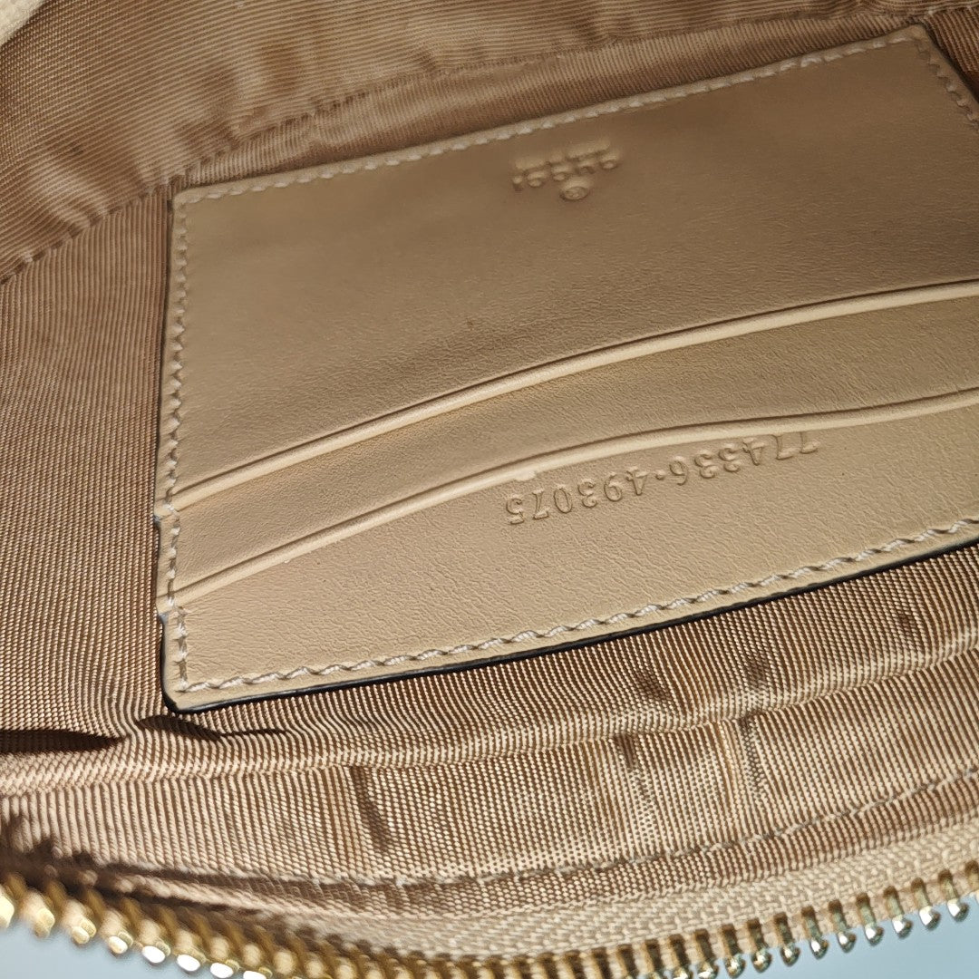 Ophidia Mini Monogram Coated Canvas Beige