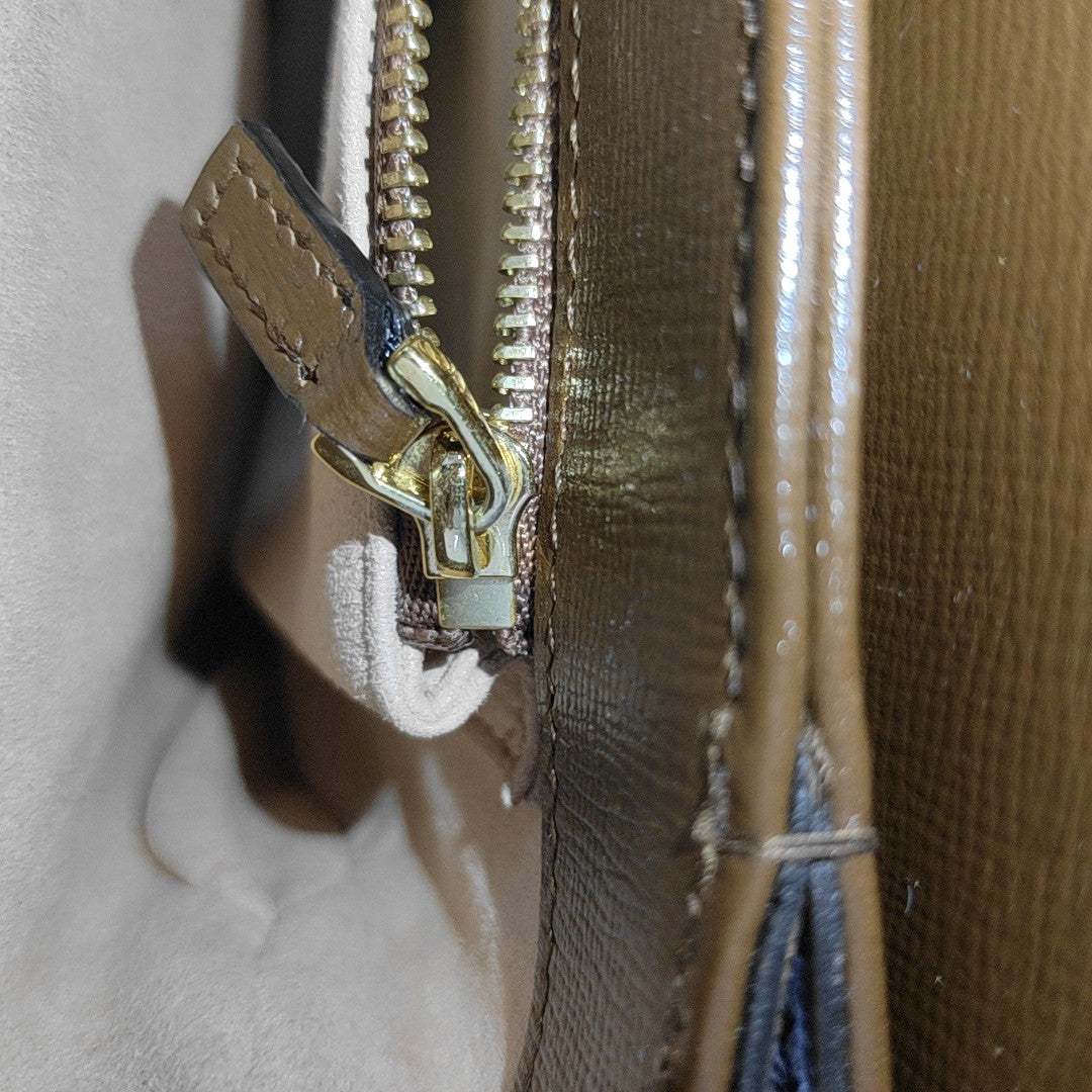 Horsebit 1955 Medium Monogram Coated Canvas Beige