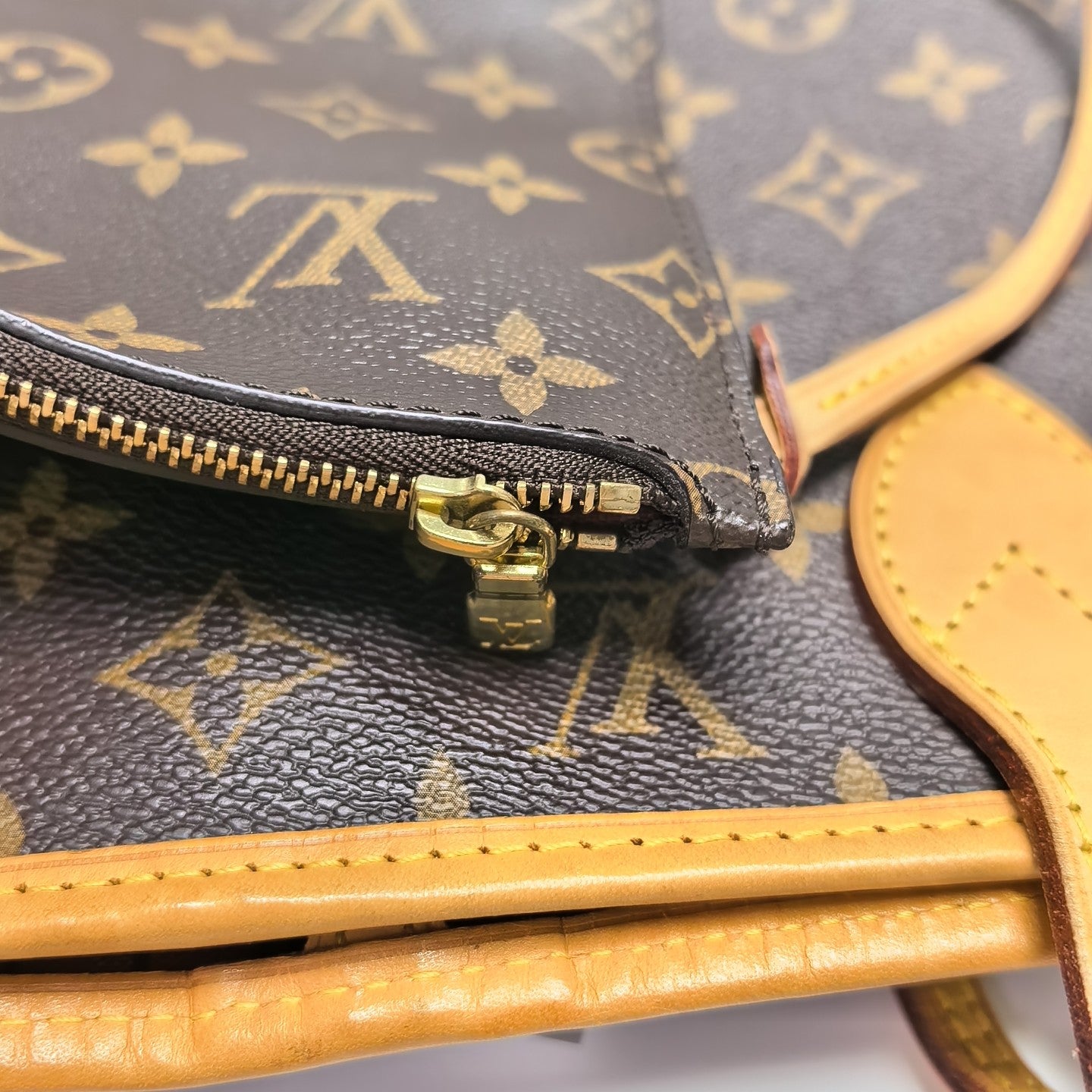 NEVERFULL MM Monogram Coated Canvas Brown