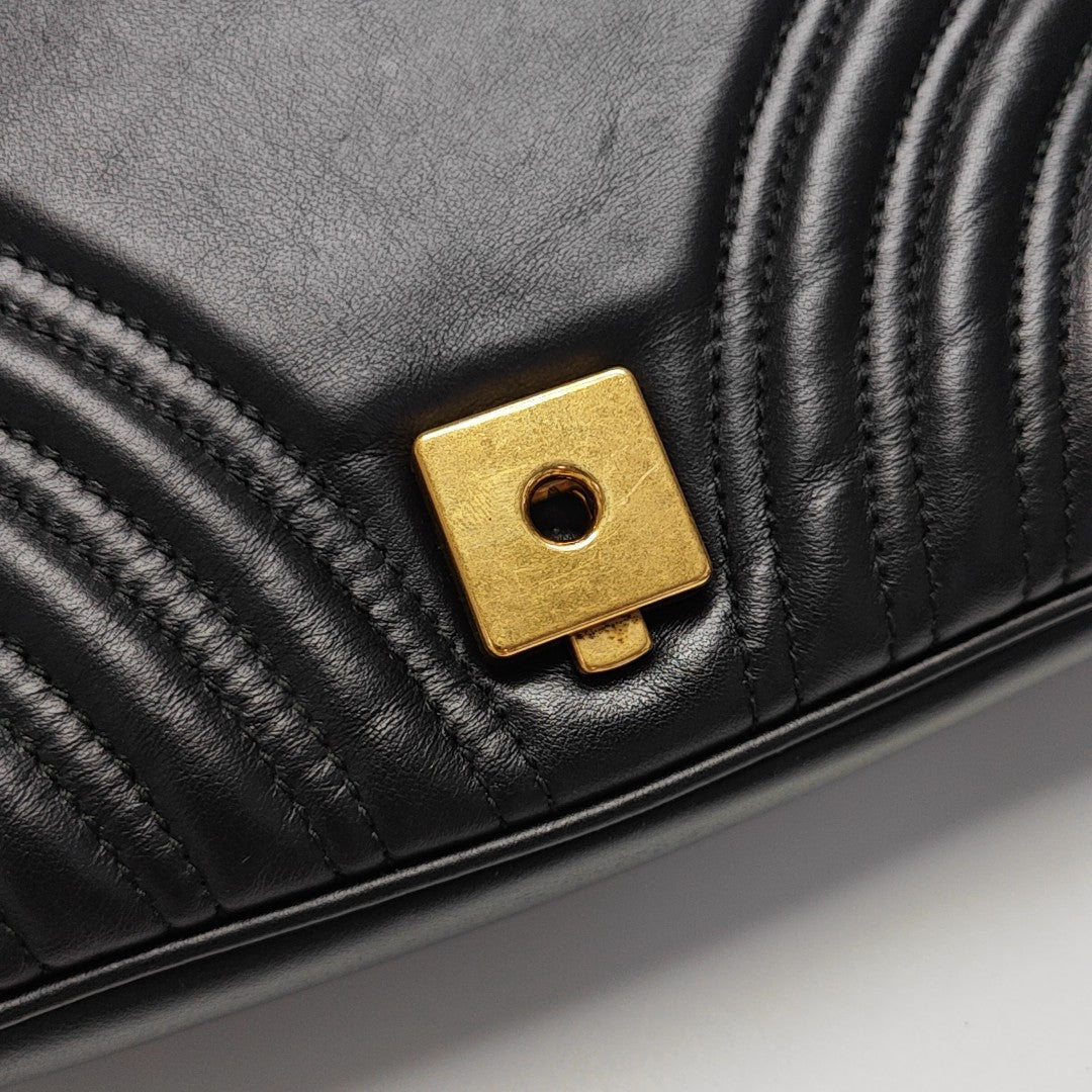GG Marmont Medium Quilted Calfskin Black