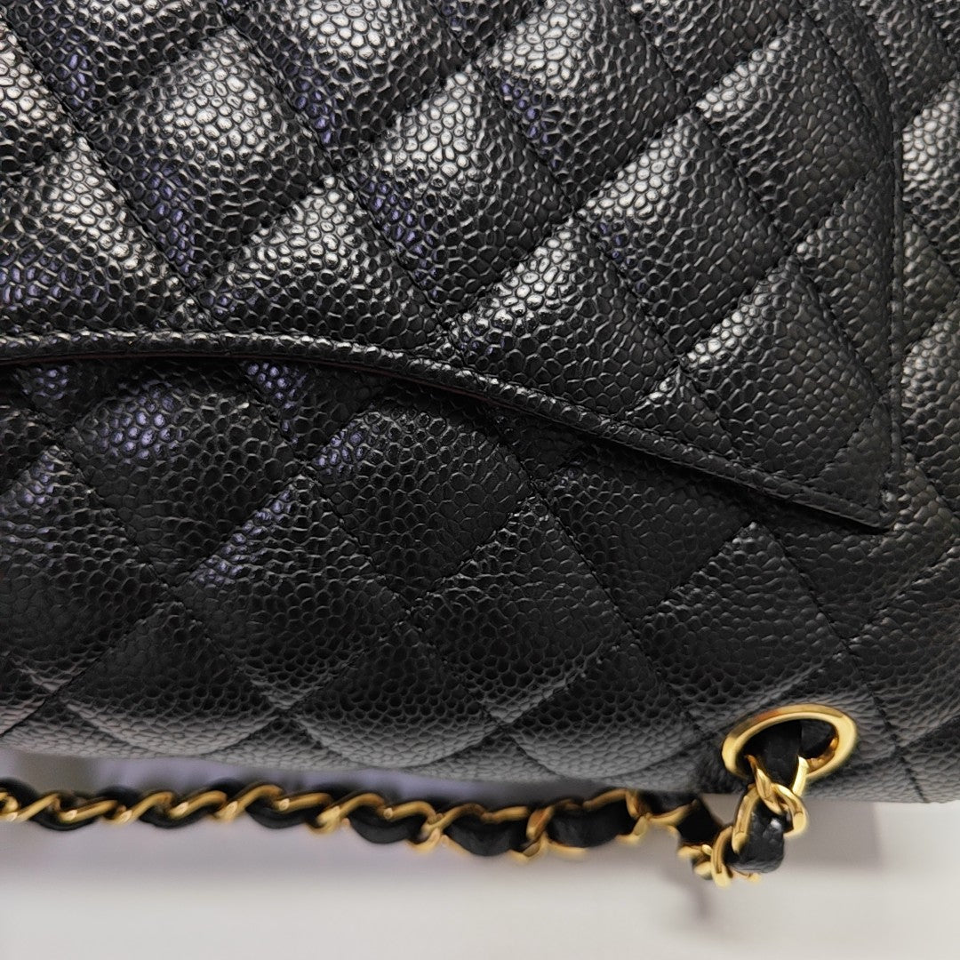 CLASSIC FLAP Small Quilted Grained Calfskin Black