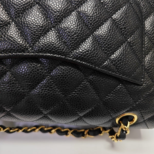 CLASSIC FLAP Small Quilted Grained Calfskin Black