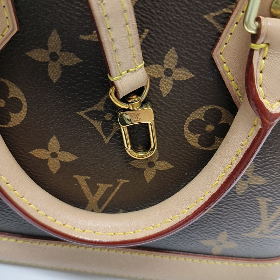 ALMA BB Monogram Coated Canvas Brown