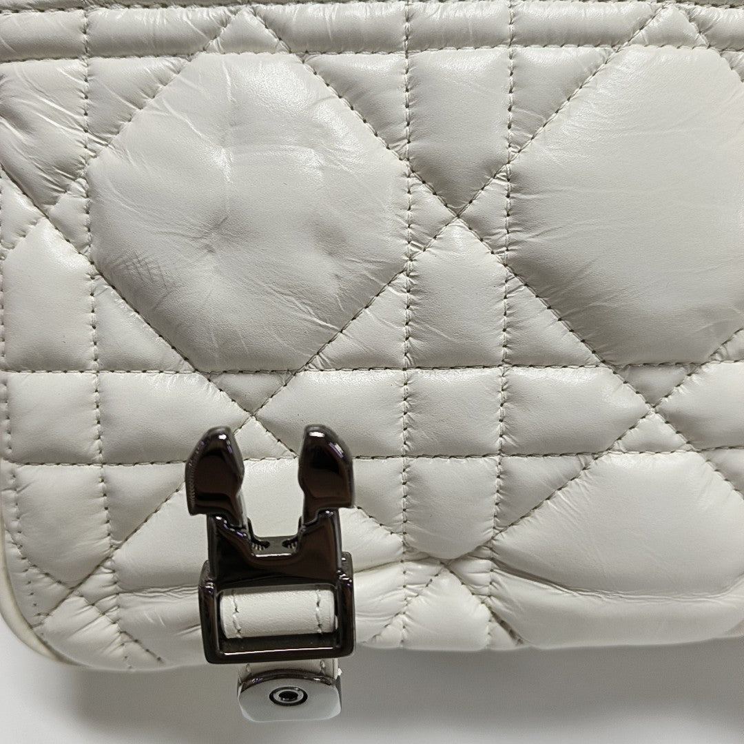 Authenticated pre-owned  Diorcamp Small Cannage Calfskin White - Shoulder Bag at Looply