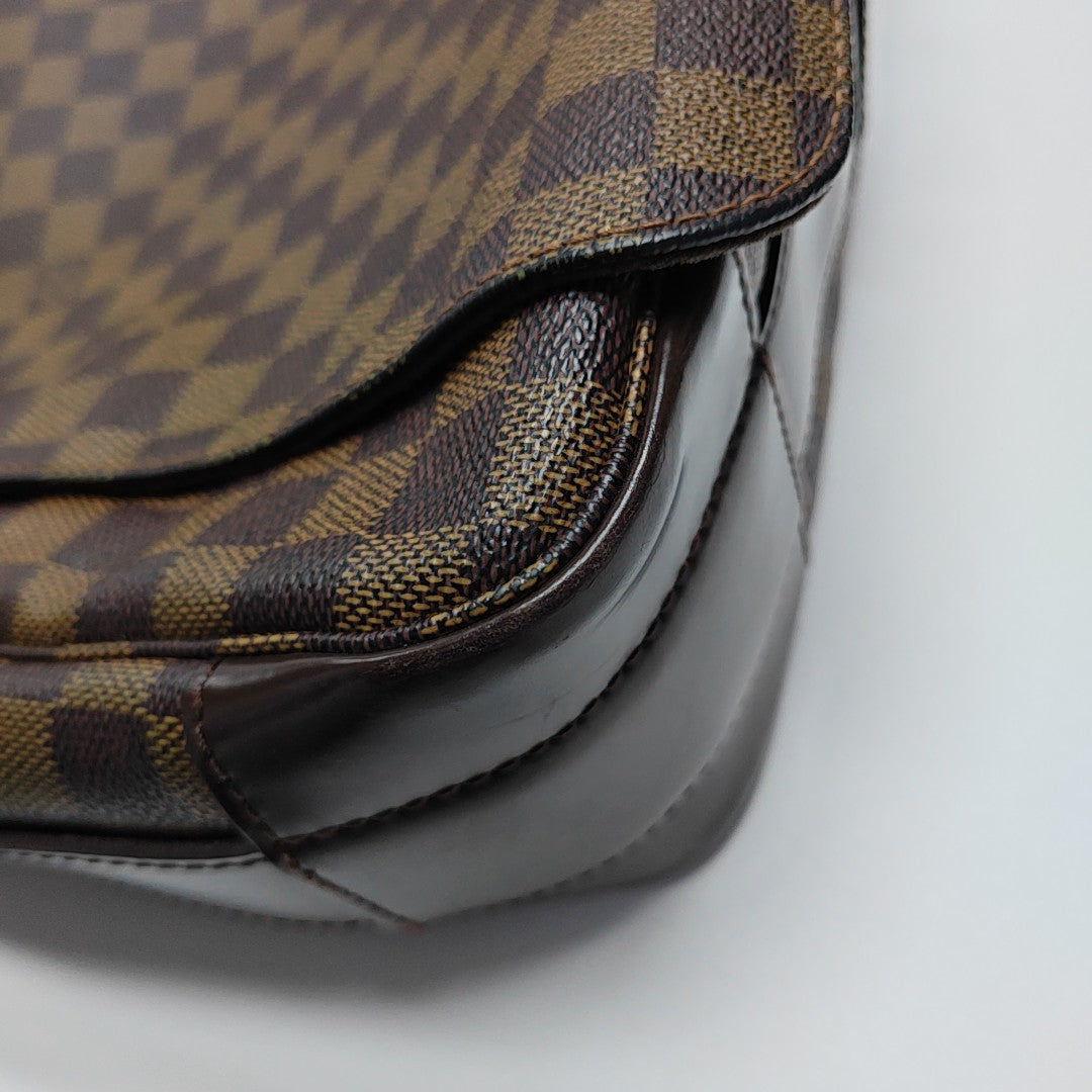 BASTILLE Damier Ebene Coated Canvas Brown