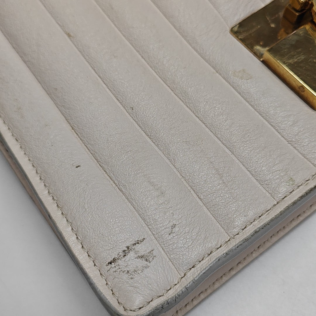 Gancino Quilted Calfskin White