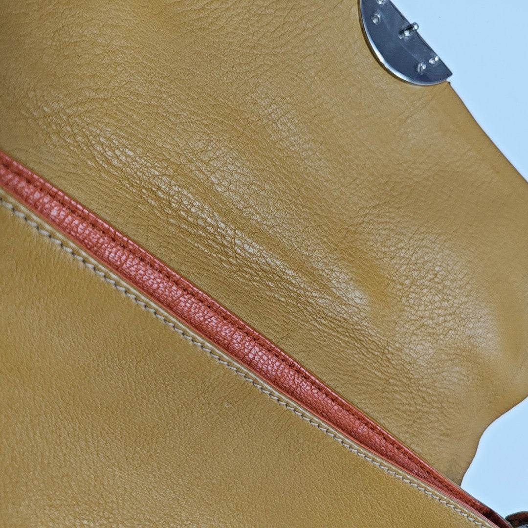 Calfskin Top Handle Bag Yellow
