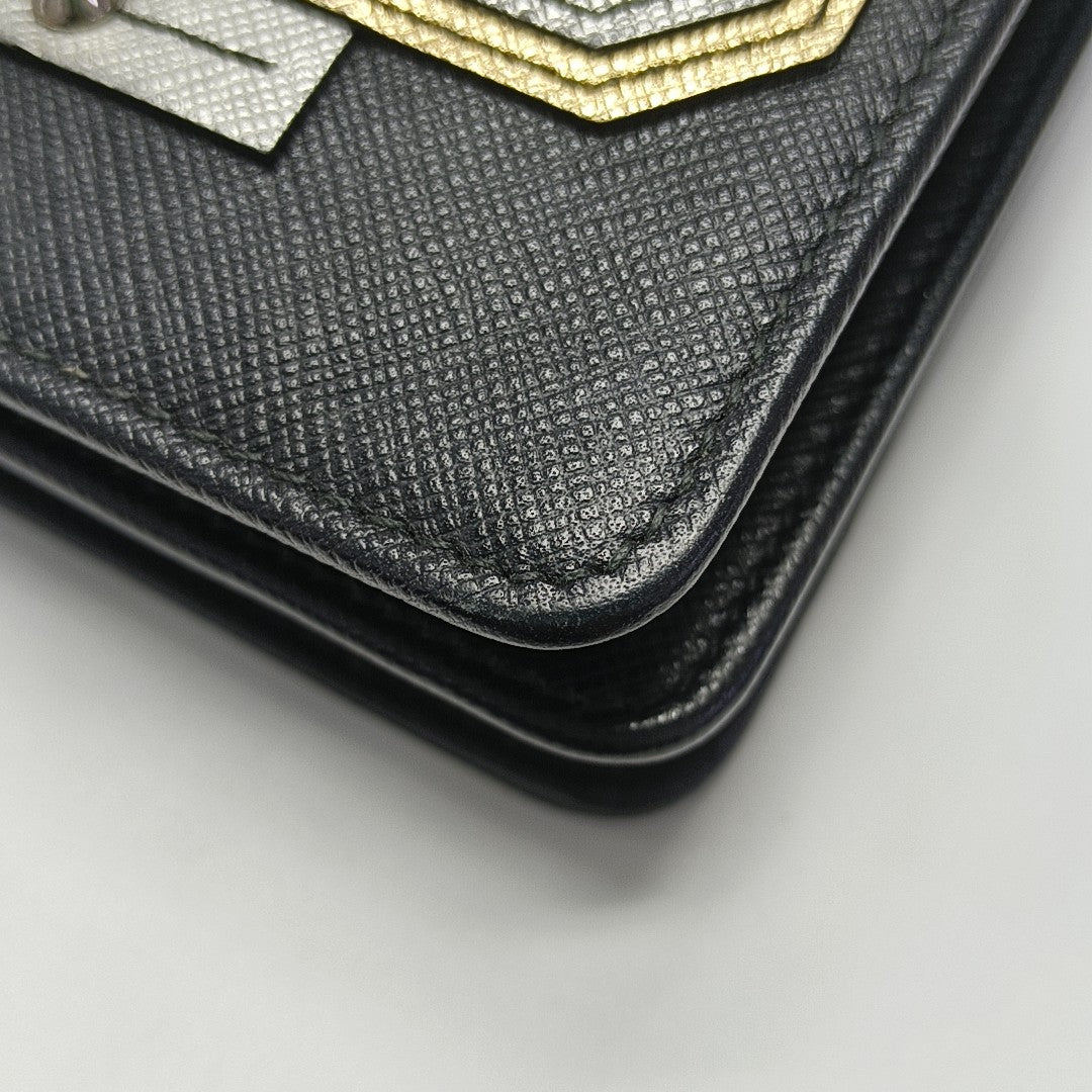 Saffiano Calfskin Shoulder Bag Black
