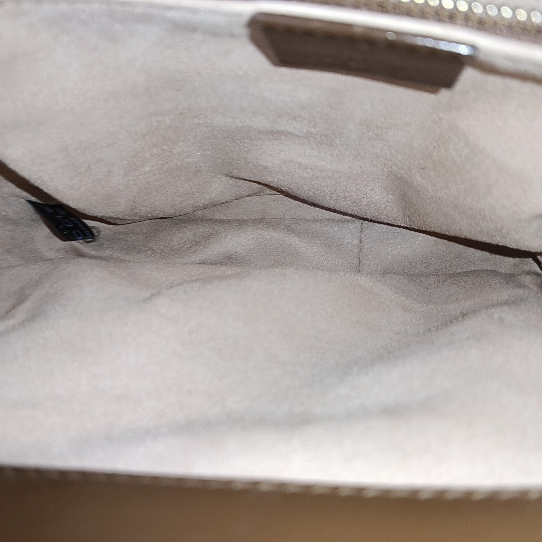 Horsebit 1955 Medium Monogram Coated Canvas Beige