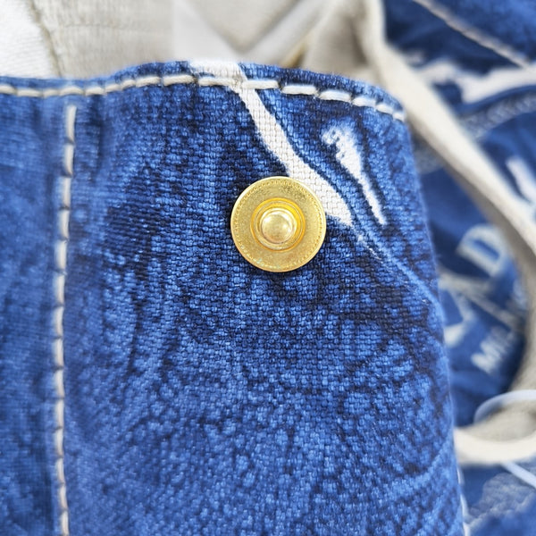 Denim Quilted Canvas Blue
