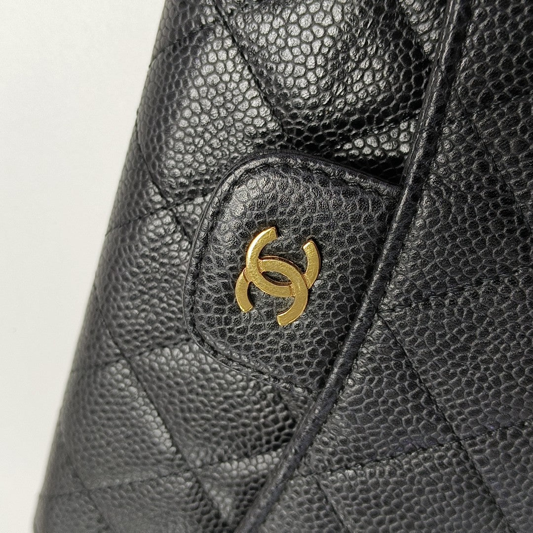 Quilted Grained Calfskin Black