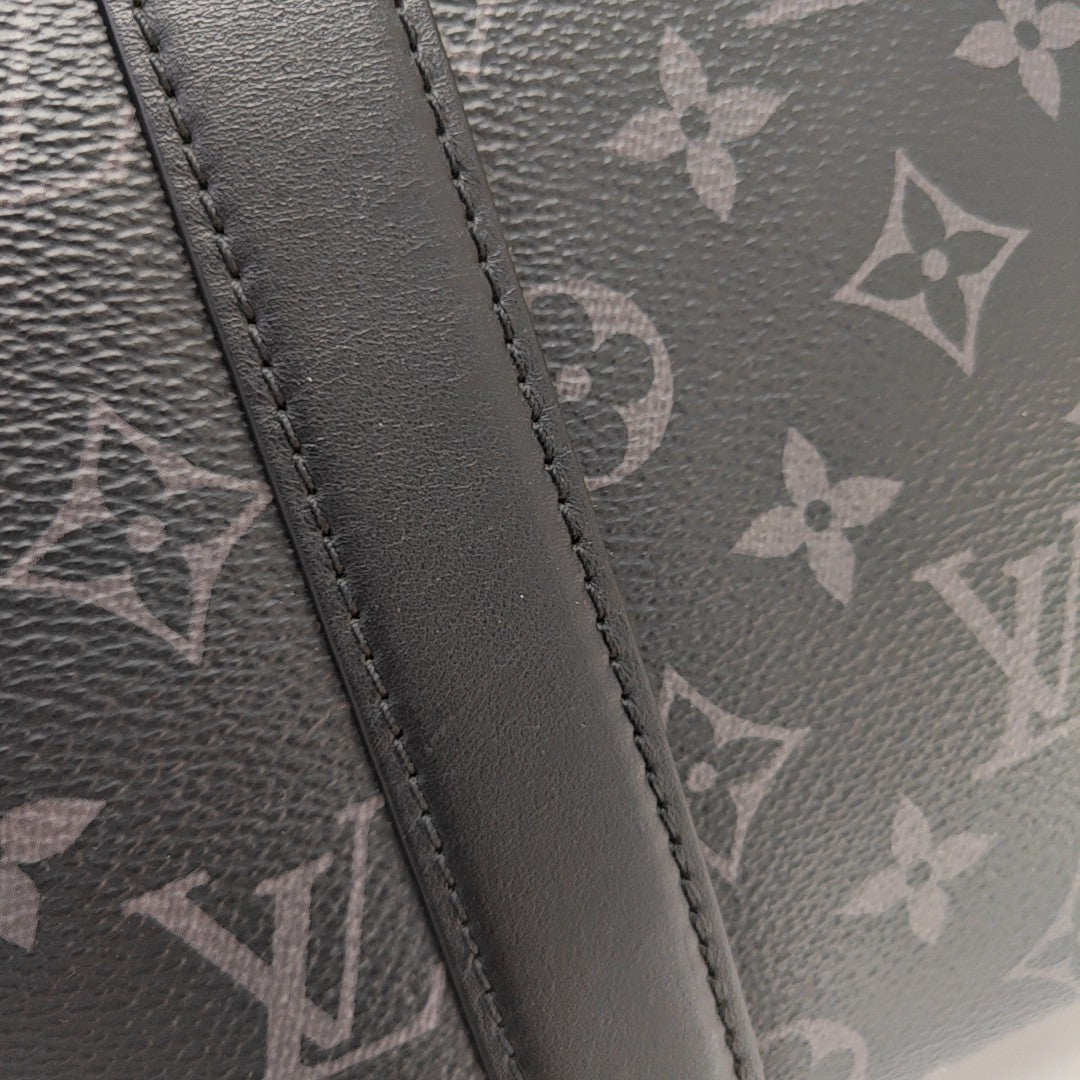 KEEPALL Monogram Coated Canvas Black