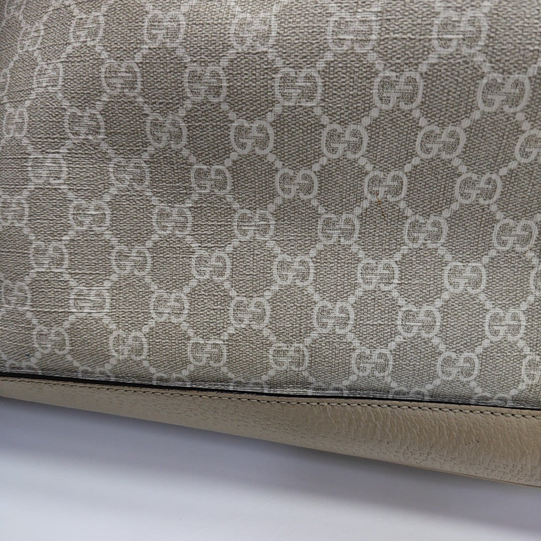 Ophidia Medium Monogram Coated Canvas Beige
