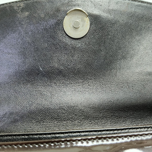 Patent Leather Top Handle Bag Brown